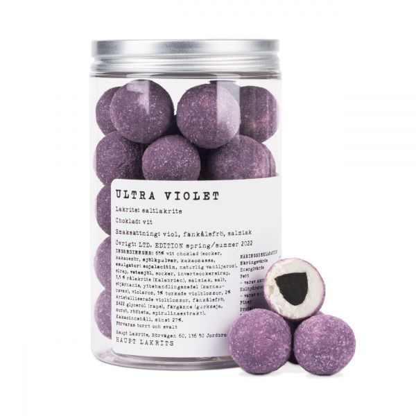 Haupt Lakrits Ultra Violet | 250g in transparenter Dose mit Metalldeckel